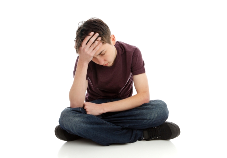 Teenage boy headache stress depression